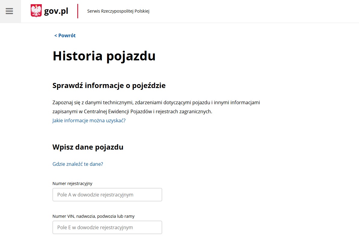 darmowy raport po VIN