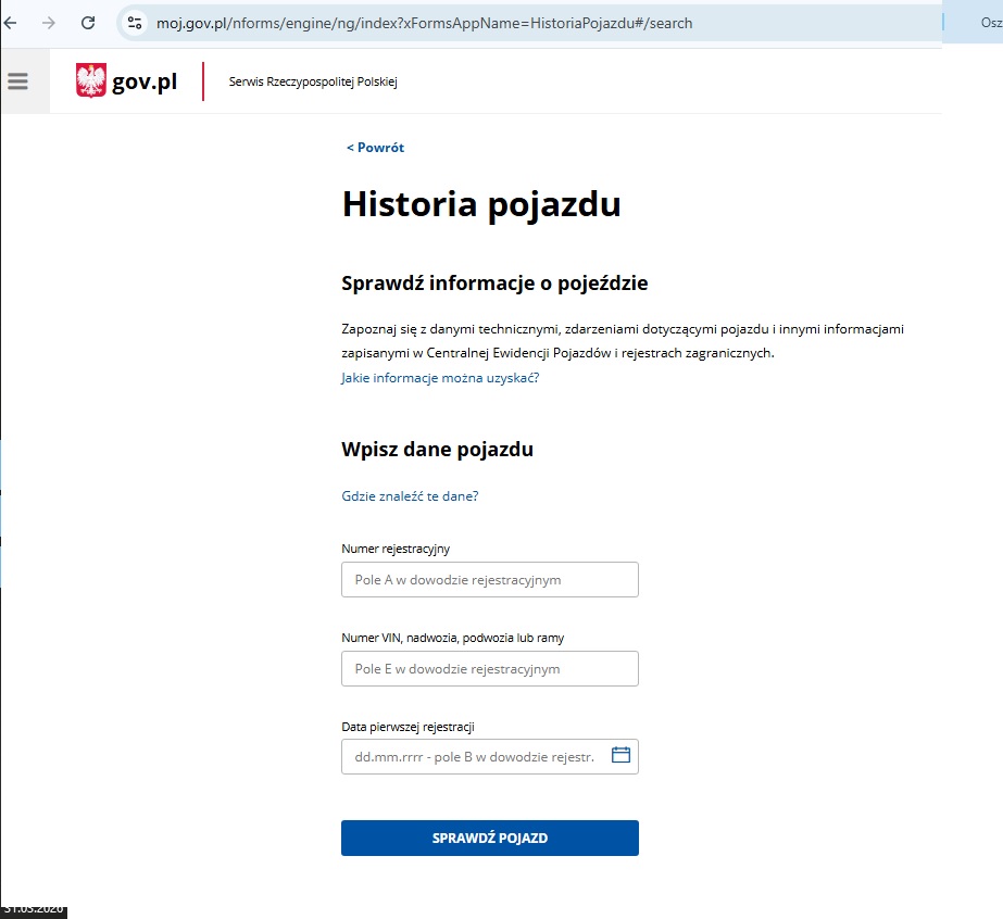 historia pojazdu - CEPIK VIN za darmo