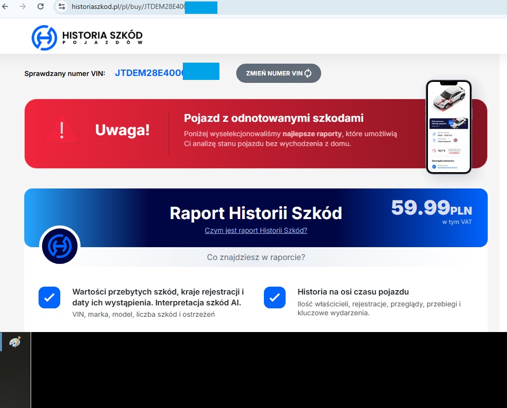 darmowe sprawdzenie auta po VIN